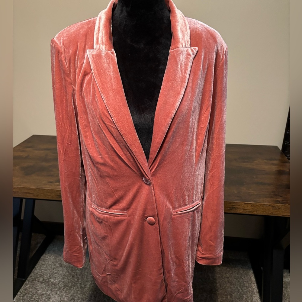 Indiana Shiny Velvet Blazer Rose XL